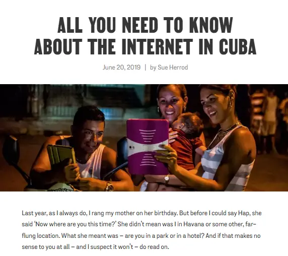 All You Need to Know About Internet in Cuba: written by Sue Herrod